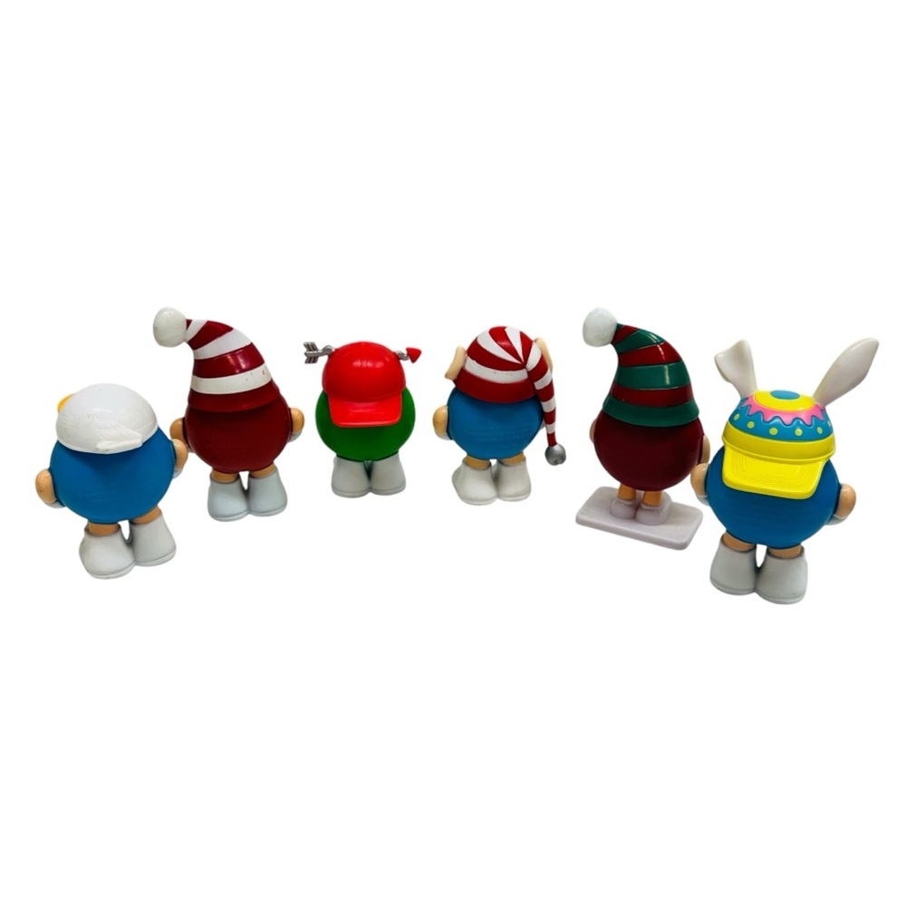 M&M Plastic Candy Containers & Toppers Lot Of 6 Mini M Ms M&Ms Christmas Easter - Picture 2 of 14